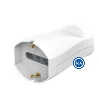 Presa Univerale 16A 2P + Terra Colore Bianco Fermacavo A...