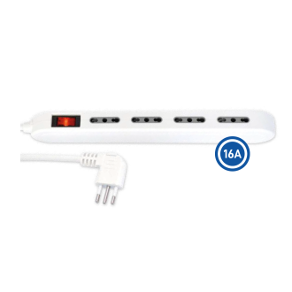 Multipresa Ultra Sottile 4 Prese Bipasso P17 10/16A 2P+T...