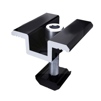 CLIP 30-35MM MORSETTO CENTRALE PER MINI RAIL COL.NERO