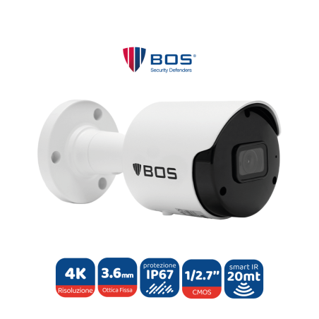Telecamera Bullet 4in1, 4K, ottica 3.6mm