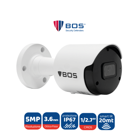 Telecamera Bullet 4in1, 5MP, ottica 3.6mm