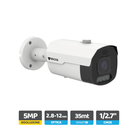 Telecamera Bullet IP, 5MP, Full Color / Day&Night, Deterrance, analisi video