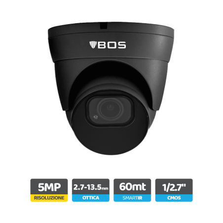 Telecamera Dome IP, 5MP, Autofocus 2.7-13.5mm, Analisi video