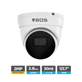 Telecamera Dome IP, 2MP, ottica 2.8mm