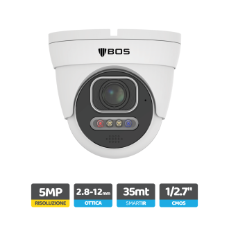 Telecamera Dome IP, 5MP, full color/day&night,...