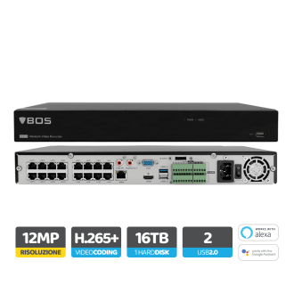 NVR 16 CANALI CON 16 PORTE PoE, ANALISI VIDEO AVANZATA