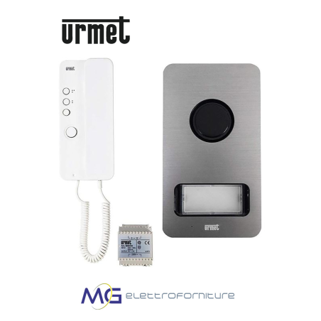 Kit mono-bifamiliare audio con pulsantiera Mikra e citofono Mìro, sistema 5 fili