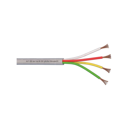 Cavo citofonico 4 conduttori 4x0,50 mm grigio