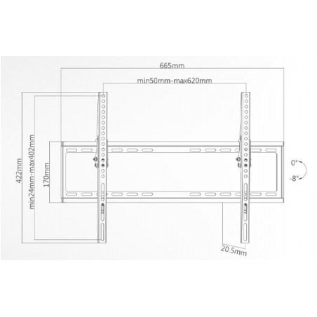 Supporto TV 37-80 Tilt Extra Slim