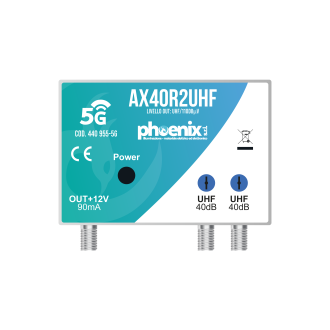 Amplificatore 2ing. UHF 40dB Reg. 5G