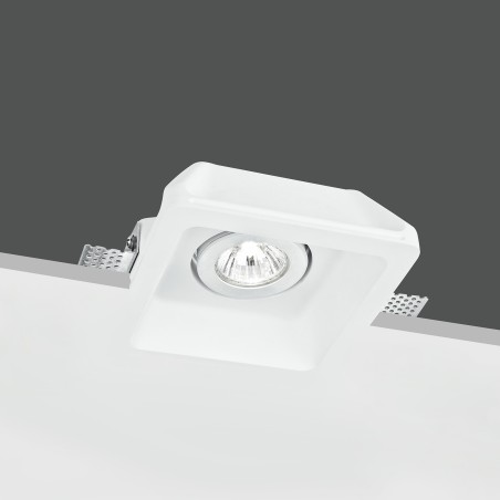 Incasso in gesso verniciabile quadrato orientabile GU10
