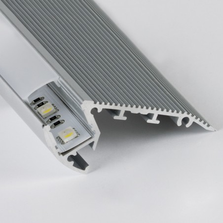 Profilo In Alluminio Scala Illuminata Superiore Per Strip LED 66X28 IP20
