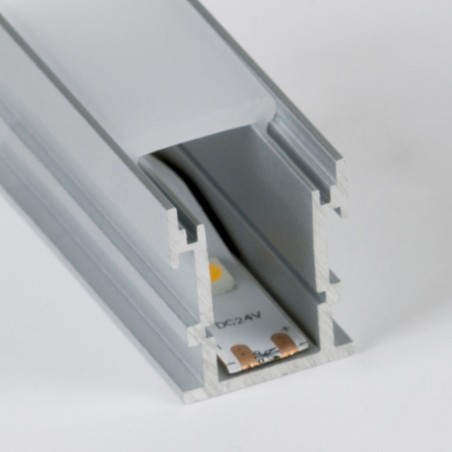 Profilo In Alluminio Incasso Pavimento A Vista Per Strip LED 22X26 IP20