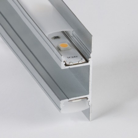 Profilo In Alluminio Incasso Parete Per 2 Strip LED 49x13 IP20