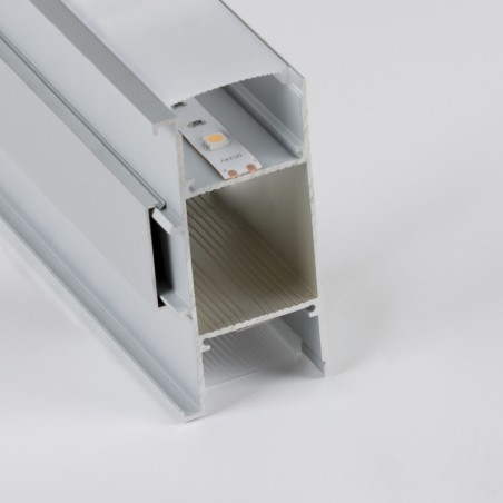 Profilo In Alluminio Superfice Parete Per 2 Strip LED 40x84 IP20