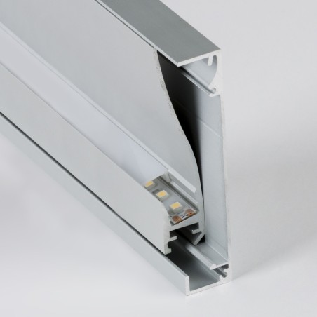 Profilo In Alluminio Battiscopa Per Strip Led 80x16 IP20